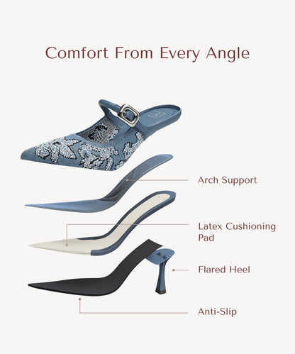 GraceLithe Pointed Toe Heeled Mule